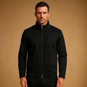 Theory Men's Classic Black Zip Front Jacket XL High-End Designer Outerwear